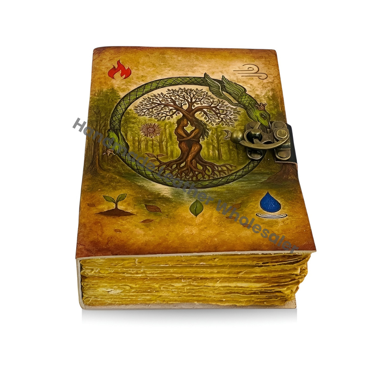 Tree of Life Leather Grimoire: Vintage Spell Book of Shadows Blank Witchcrafts journal