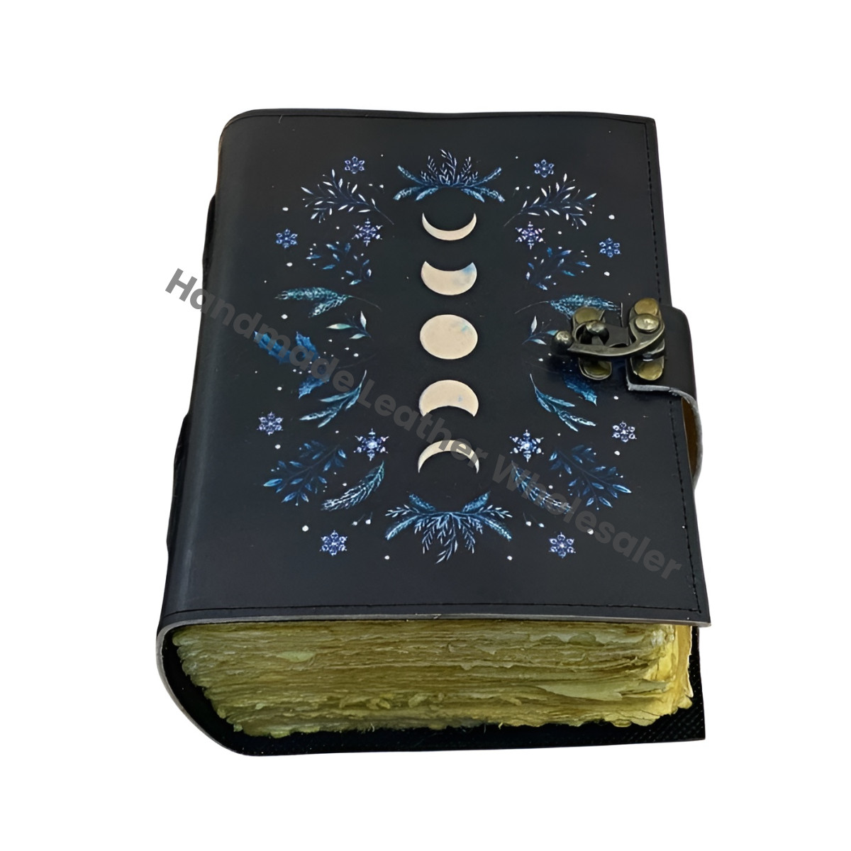 Large Grimoire leather journal, Moon Phases journal Book of Shadows ,Notebook Blank spell Leather