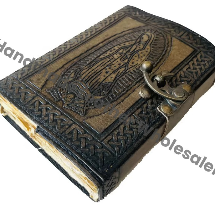 Ancient Egyptian Mummies Embossed Hardcover Leather Thermal Binding Notebook Journal-Recyclable Handmade Paper Unisex Gift