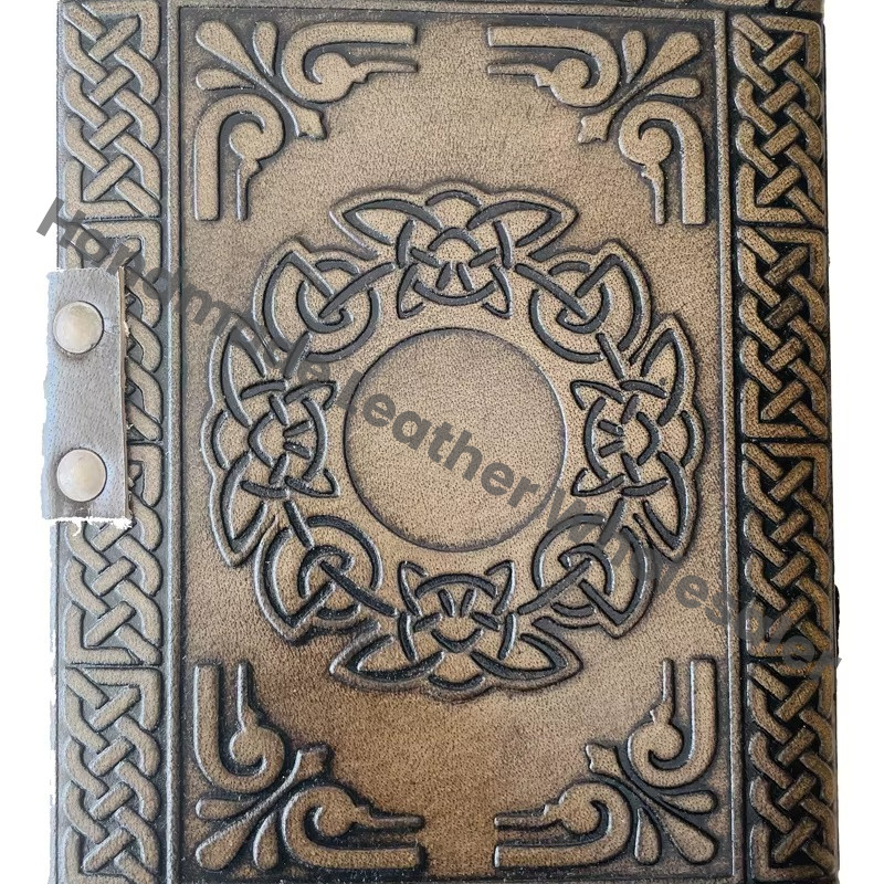 Ancient Egyptian Mummies Embossed Hardcover Leather Thermal Binding Notebook Journal-Recyclable Handmade Paper Unisex Gift
