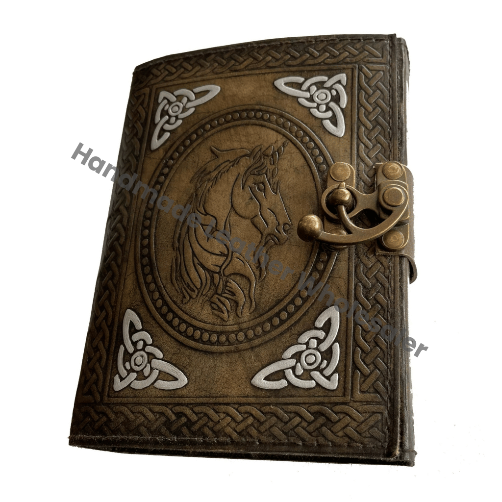 Antique Custom Design Personalize Vintage Leathers Journal Unicorn Horse Book of Shadows Antique Diary Book 2022 Planner