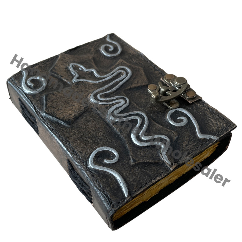 Antique Deckle Edge Thermal Binding Charcoal Vintage Leather Journals Sketchbook Charmed Spells Wiccans Planner Gift