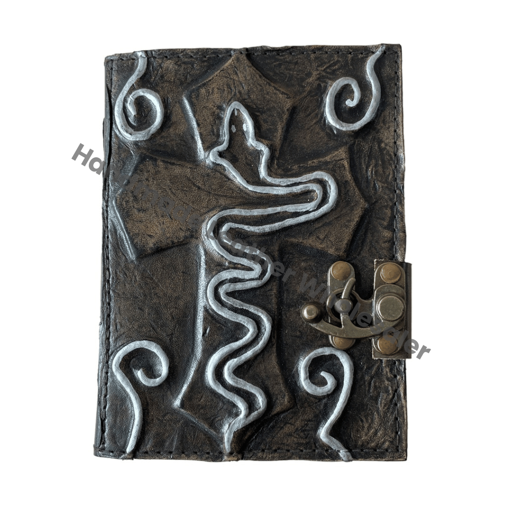 Antique Deckle Edge Thermal Binding Charcoal Vintage Leather Journals Sketchbook Charmed Spells Wiccans Planner Gift