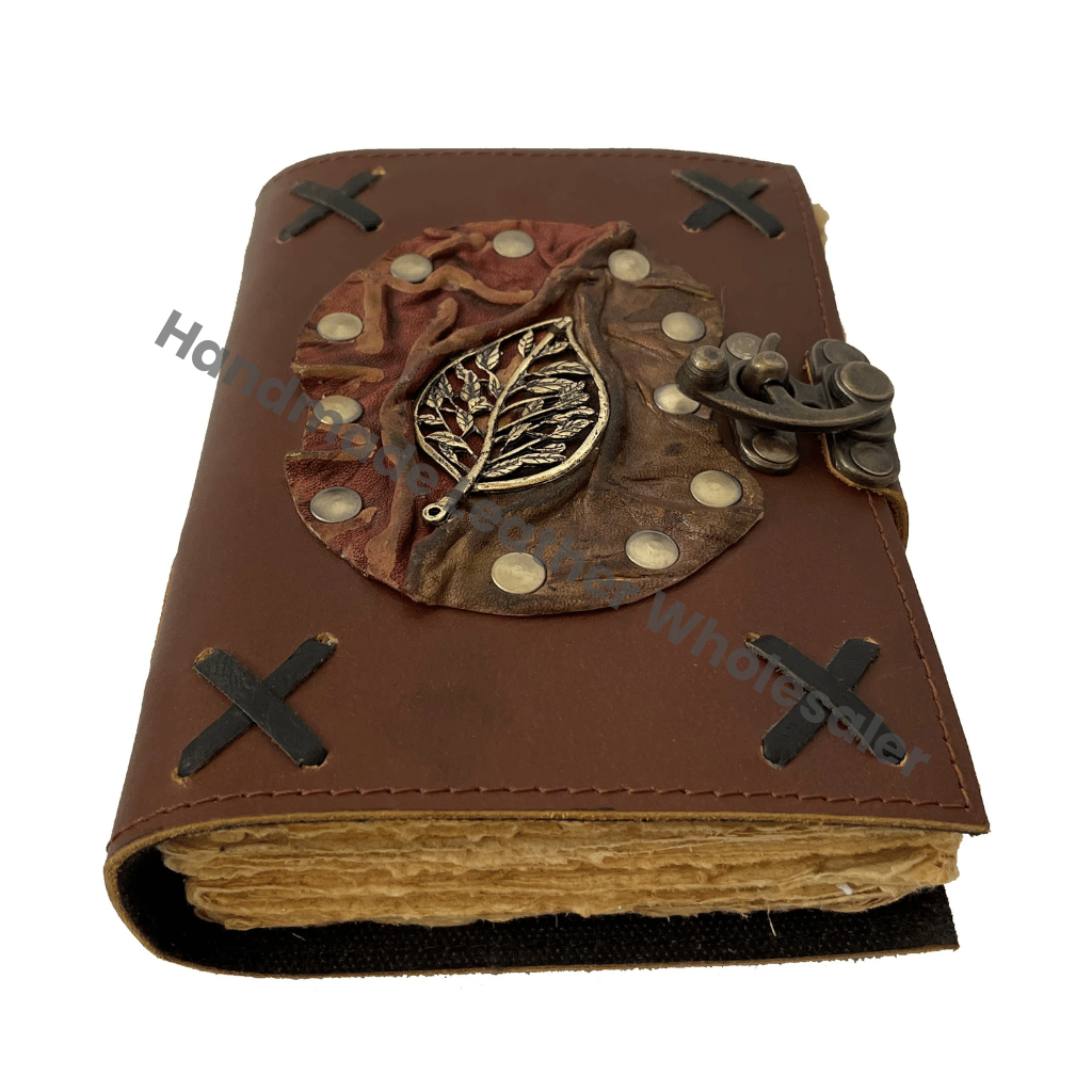 Antique Design Personalized Vintage Leather Hardcover Loose-Leaf Diary with Custom Logo and Packaging