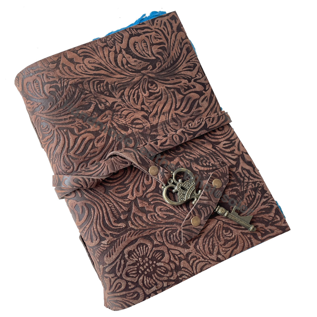 Antique Leather Address Book Unisex New Black Unlined Deckle Edge Eco-friendly Pages A4 Thermal Binding Custom Logo Gift