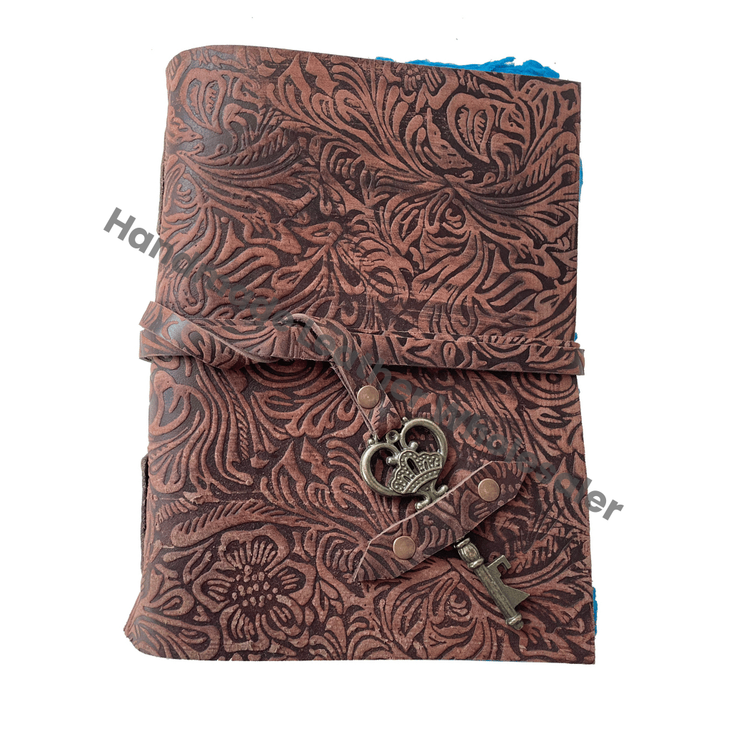 Antique Leather Address Book Unisex New Black Unlined Deckle Edge Eco-friendly Pages A4 Thermal Binding Custom Logo Gift