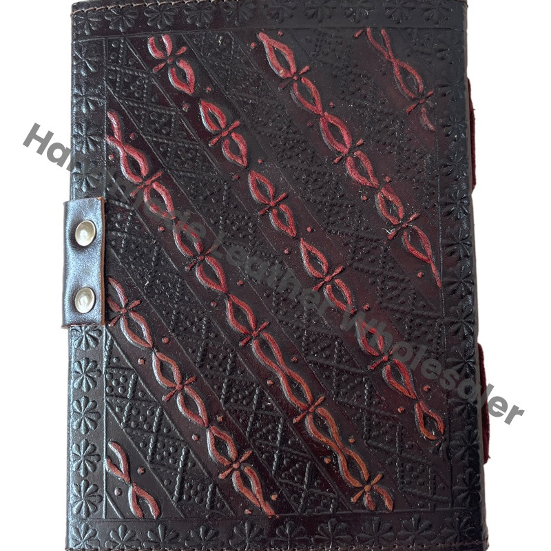 Antique Lion Leather Journal Handmade Deckle Edge Paper Red Embossed Vintage Journals Sketchbook Book of Charmed Spell planner