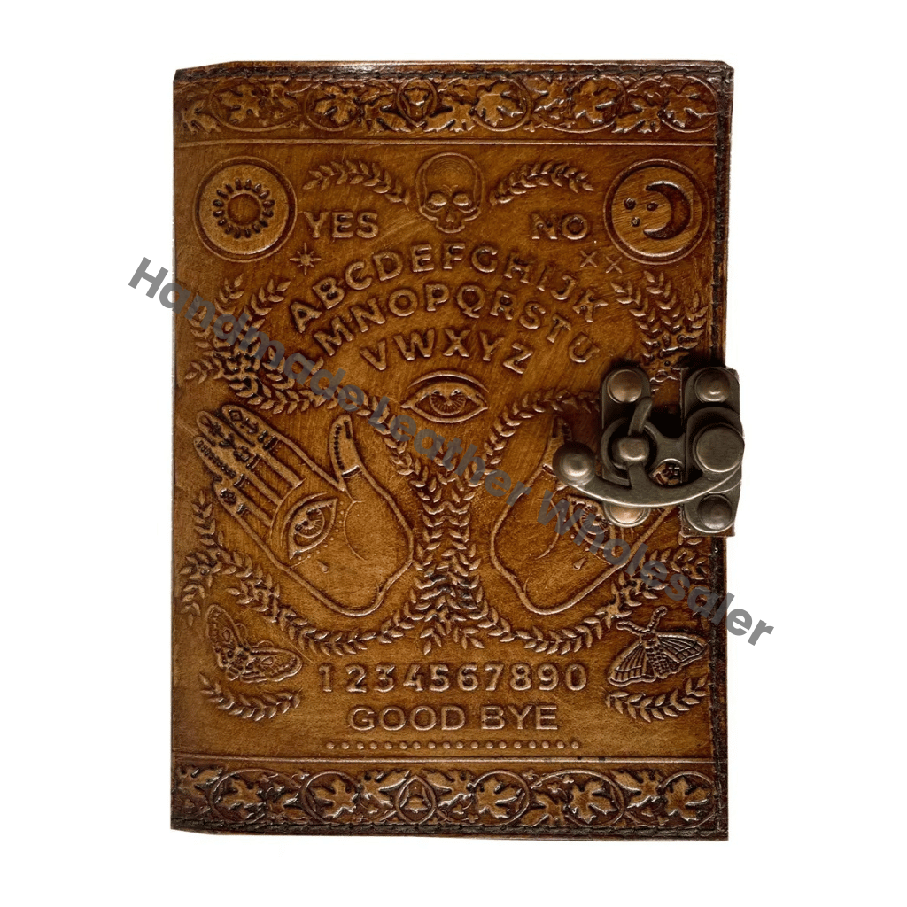 Antique Ouija Hardcover Leather Journal Spooky Spell Book Shadows Astonishing Design Handmade Deckle Edge Eco-friendly Paper