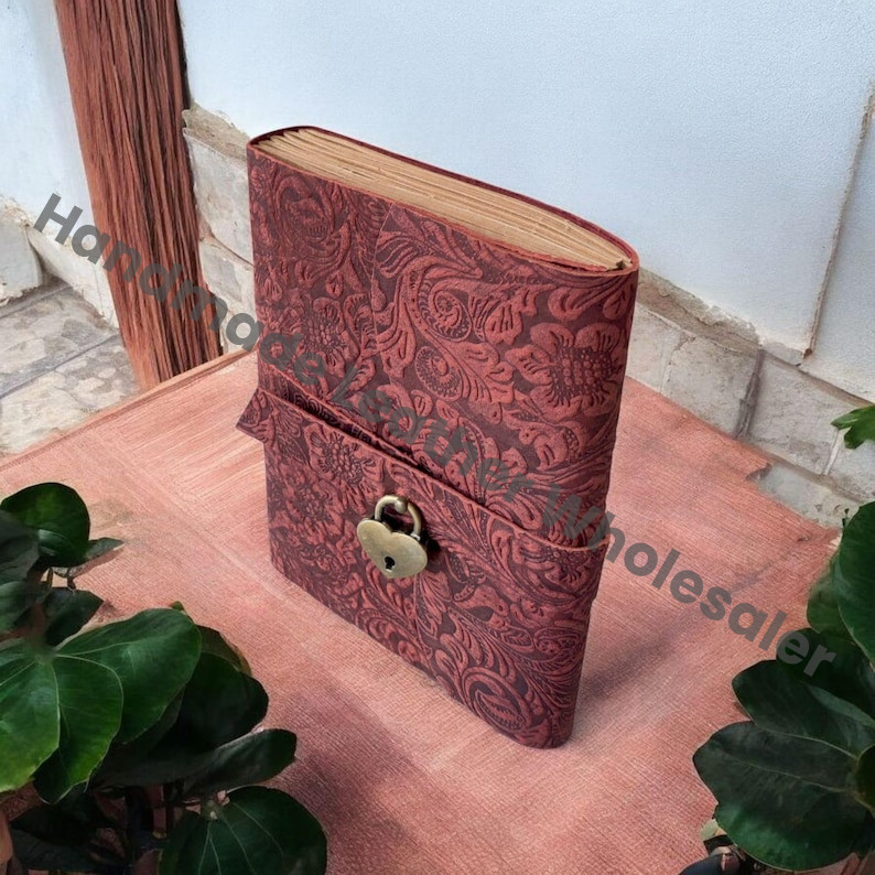 Artisan Leather Bound Journal Notebook– Vintage Handmade Diary with Lock & Key, Rustic Writing Book | Lined or Unlined Paper Book of Shadows