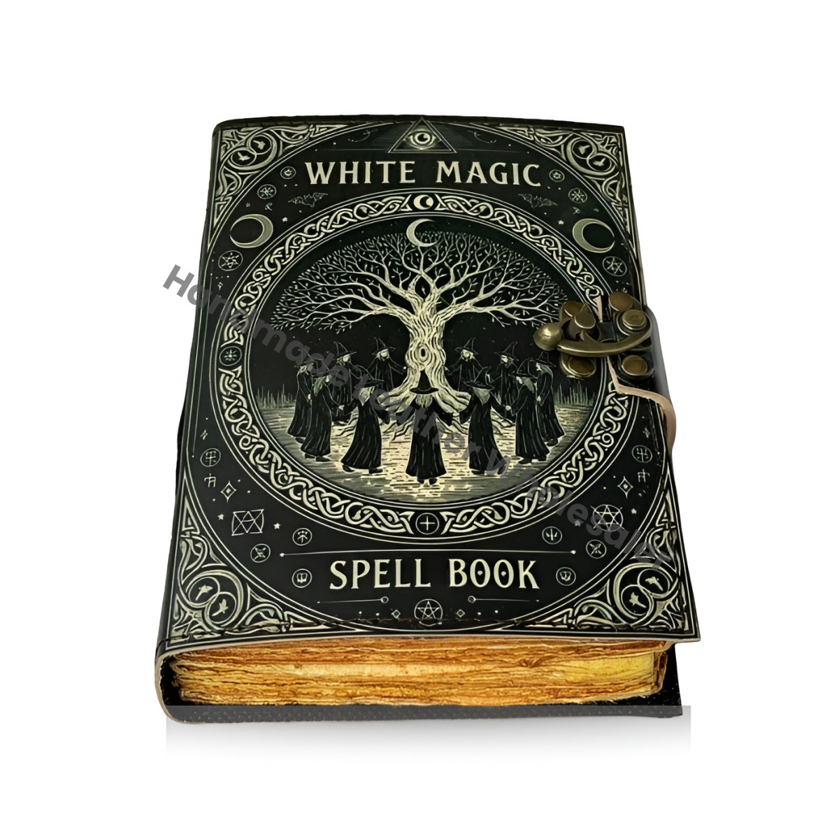 Black Magic Spell Book, Leather Grimoire Journal, Book of Shadows, Wiccan Tarot Notebook, Occult Ritual Writing, Handmade Fantasy Notebook