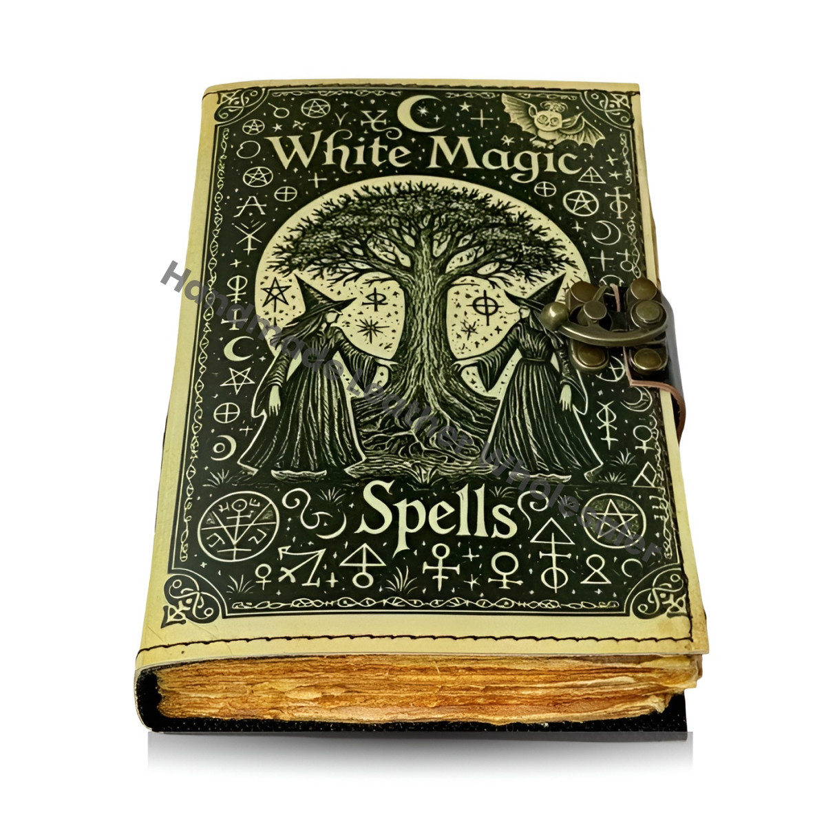 Black Magic Spell Book, Leather Grimoire Journal, Book of Shadows, Wiccan Tarot Notebook, Occult Ritual Writing, Handmade Fantasy Notebook