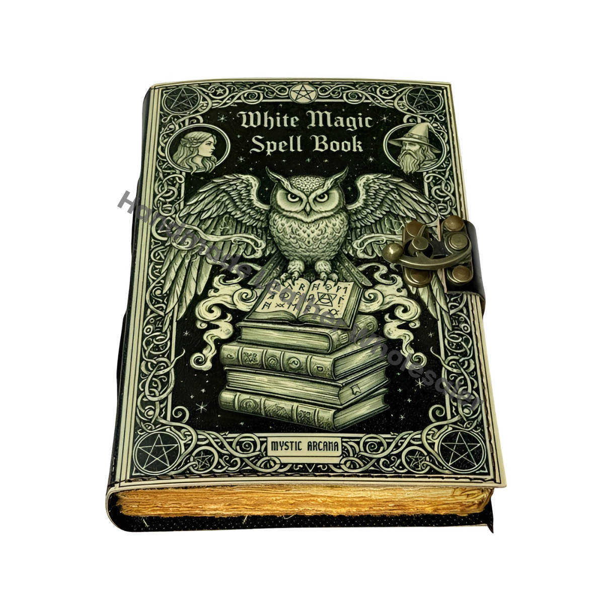 Black Magic Spell Book, Leather Grimoire Journal, Book of Shadows, Wiccan Tarot Notebook, Occult Ritual Writing, Handmade Fantasy Notebook