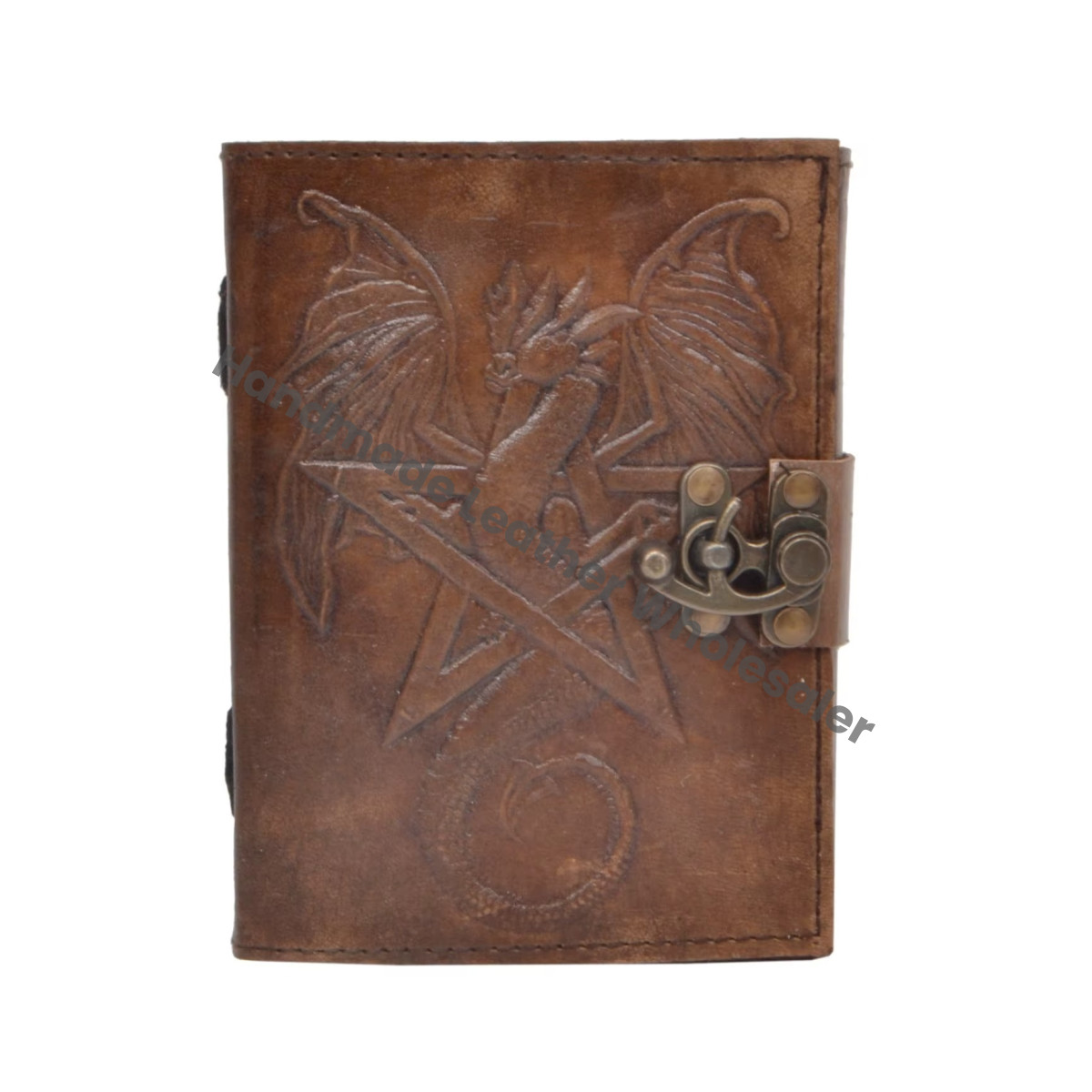 Book of Shadows Dragon Leather Hardcover Notebook Office Embossed Grimoire Handmade College Recyclable Handmade Paper Blank Gift