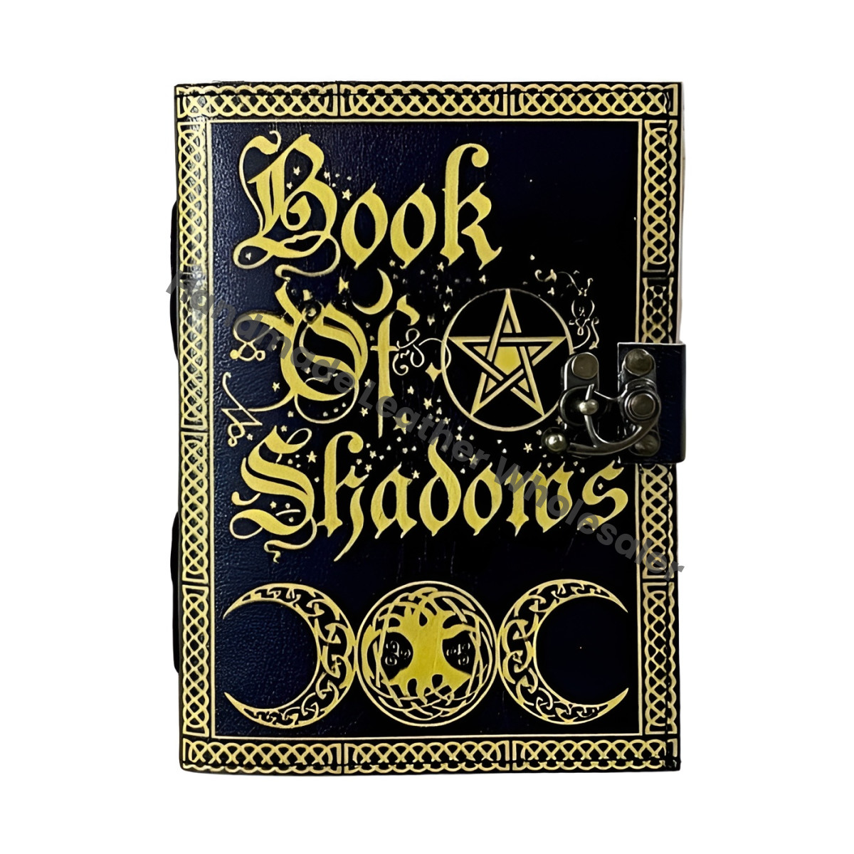 Book of Shadows : Handmade Leather Grimoire Journal with Deckle Edge Paper