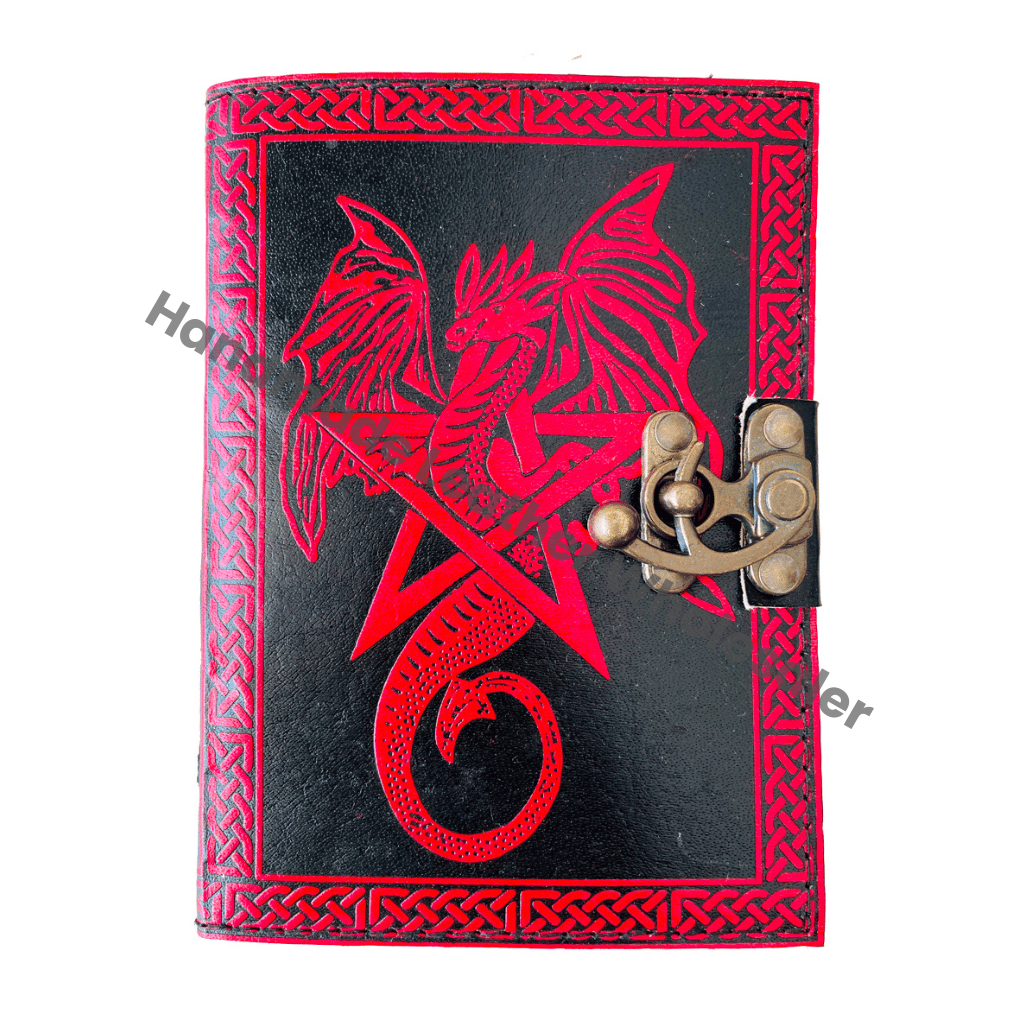 Book of Shadows Star Pentagram Dragon Vintage Journal Women Large Spiral Binding Sketchbook Deckle Old Pages Blank Travel Gift