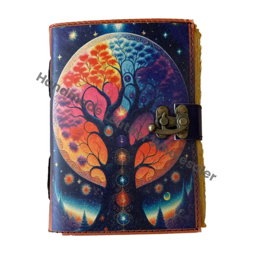 Book of Shadows Vintage Journals Deckle Art Paper Tree Life Leather Gift Book Wiccan Witchcraft Sketchbook Drawing Journal
