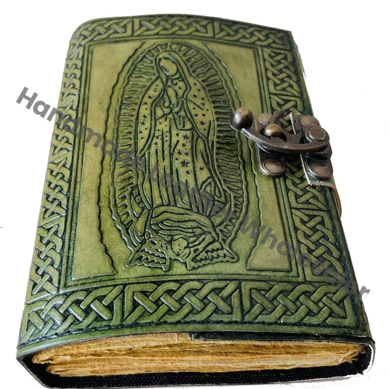 Book of Spells Mother Leather Bound Journal Deckle Edge Paper Daily Green Journal Antique Vintage Book for Men and Women