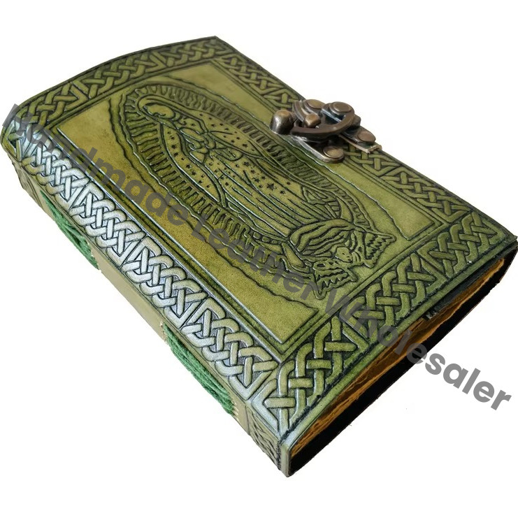 Book of Spells Mother Leather Bound Journal Deckle Edge Paper Daily Green Journal Antique Vintage Book for Men and Women