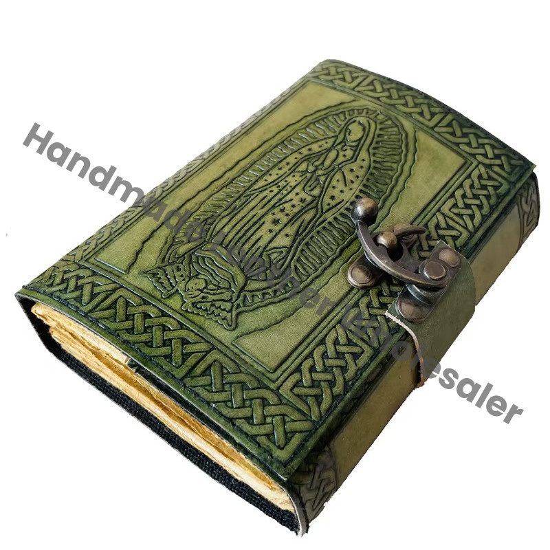Book of Spells Mother Leather Bound Journal Deckle Edge Paper Daily Green Journal Antique Vintage Book for Men and Women