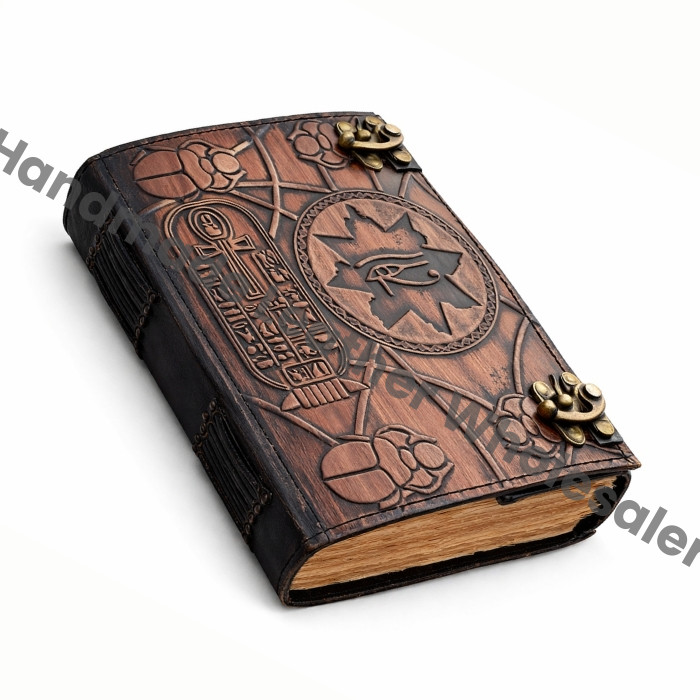 Book of the Dead Grimoire | Handmade Leather Journal, Egyptian Prop Replica Notebook