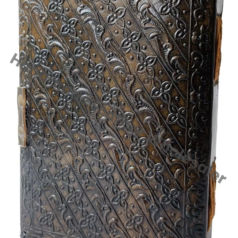 Book Shadows Black Charcoal Leather Loose-Leaf Gift Journal Crow Vintage Drawing Diary Blank Spell Deckle Edge Paper