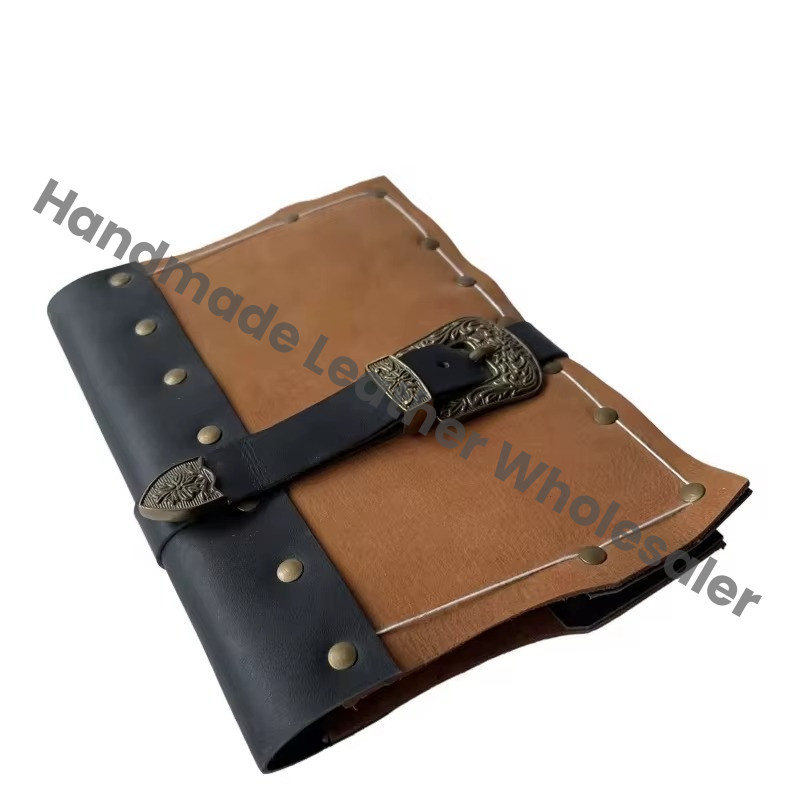 Brass Buckle Leather Journal Soft Blank Notebook Drawing Travel Journal Vintage Spell Book Thermal Binding Sketchbook