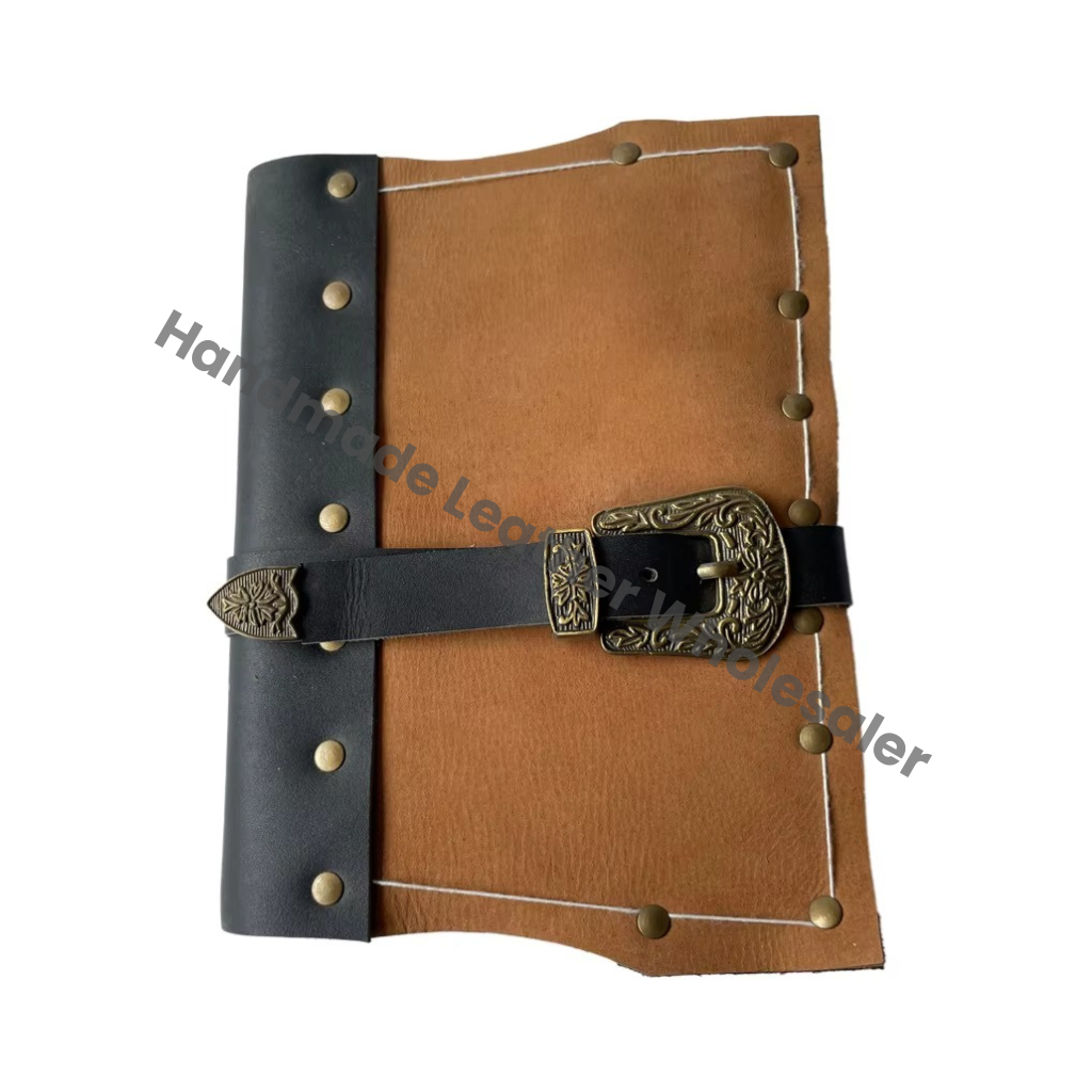 Brass Buckle Leather Journal Soft Blank Notebook Drawing Travel Journal Vintage Spell Book Thermal Binding Sketchbook