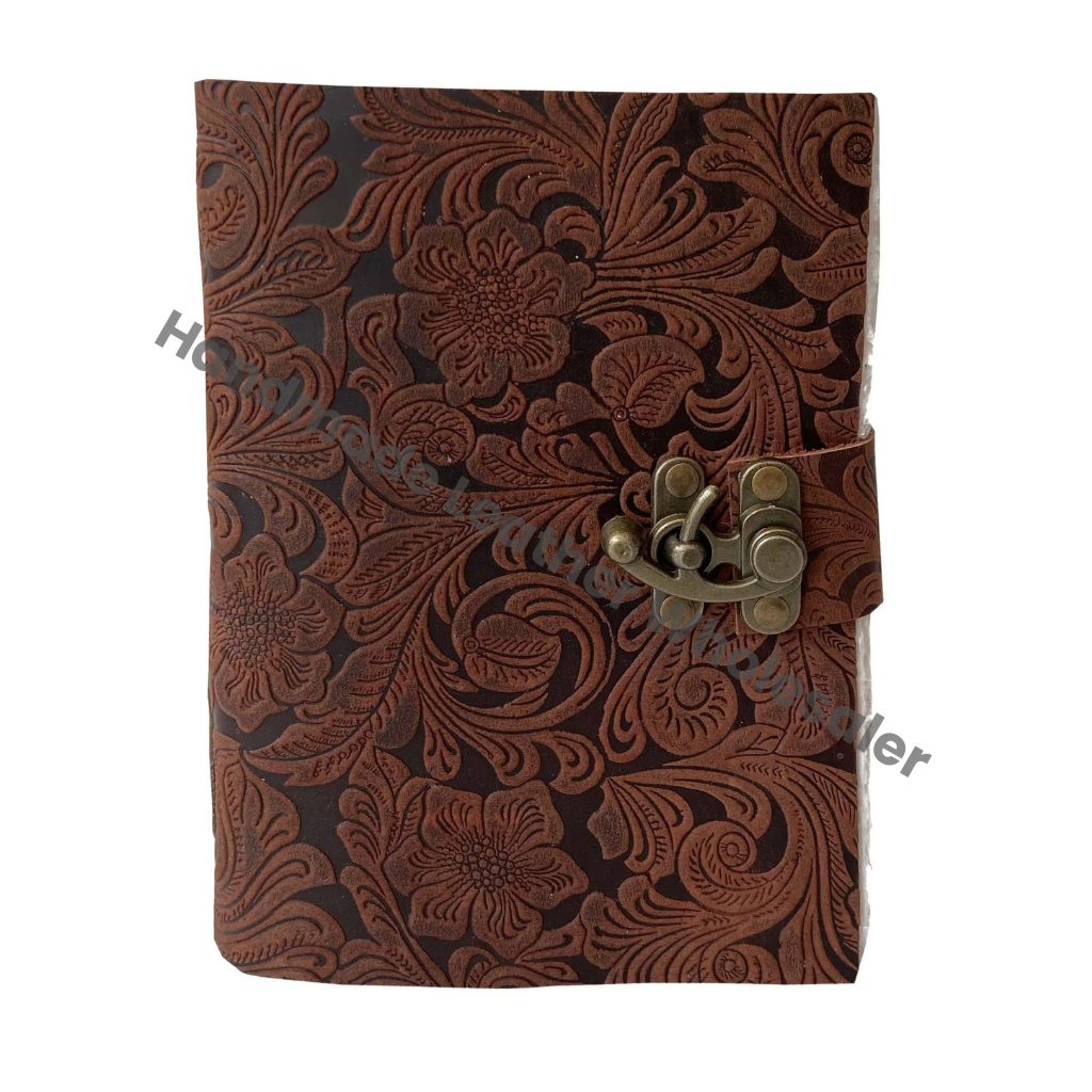 Brown Book Shadows Spiral Bound Antique Leather Journal Unisex Unlined Deckle Edge Recyclable Handmade Cotton Paper Pages