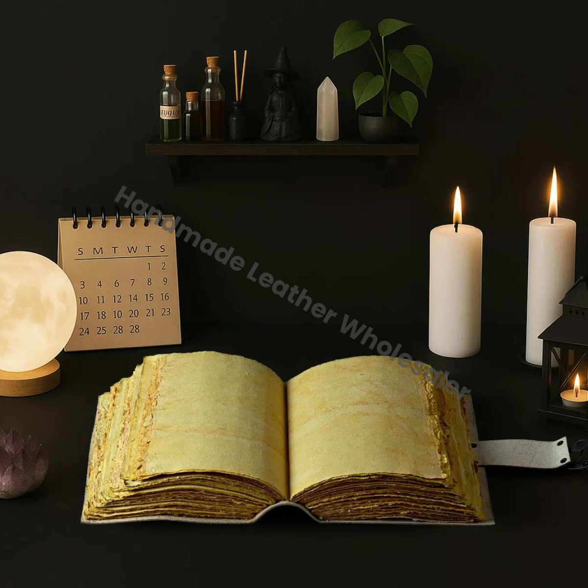 Butterfly Leather Grimoire: Handmade Book of Shadows with Deckle Edge Pages christmas gift