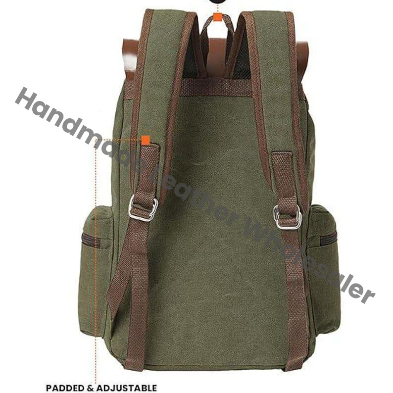 Canvas & Crazy Horse Leather Travel Backpack: Personalized Rucksack