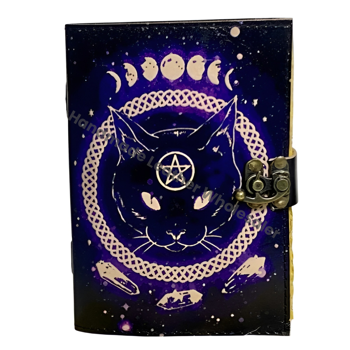 Celtic Cat Leather Journal: Vintage Book of Shadows Grimoire
