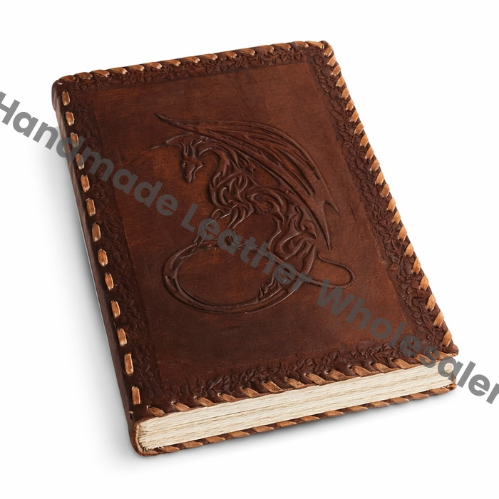 Celtic Dragon Embossed Leather Journal, Handmade Writing Notebook