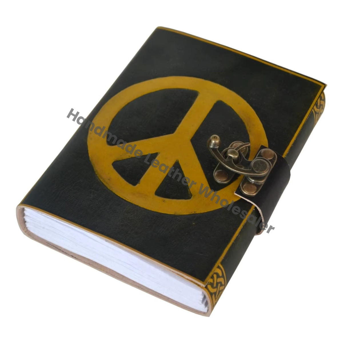 Celtic Knot Vintage Handmade Leather Hardcover Journal-Large Size Custom Logo Notebook Recyclable Handmade Paper Gift