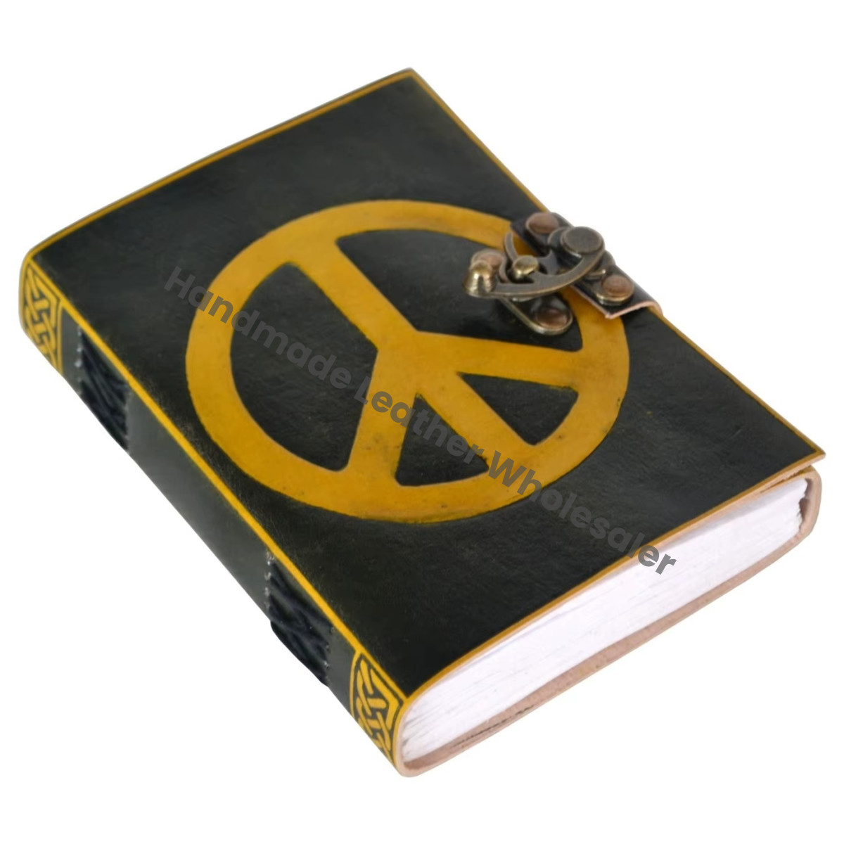 Celtic Knot Vintage Handmade Leather Hardcover Journal-Large Size Custom Logo Notebook Recyclable Handmade Paper Gift