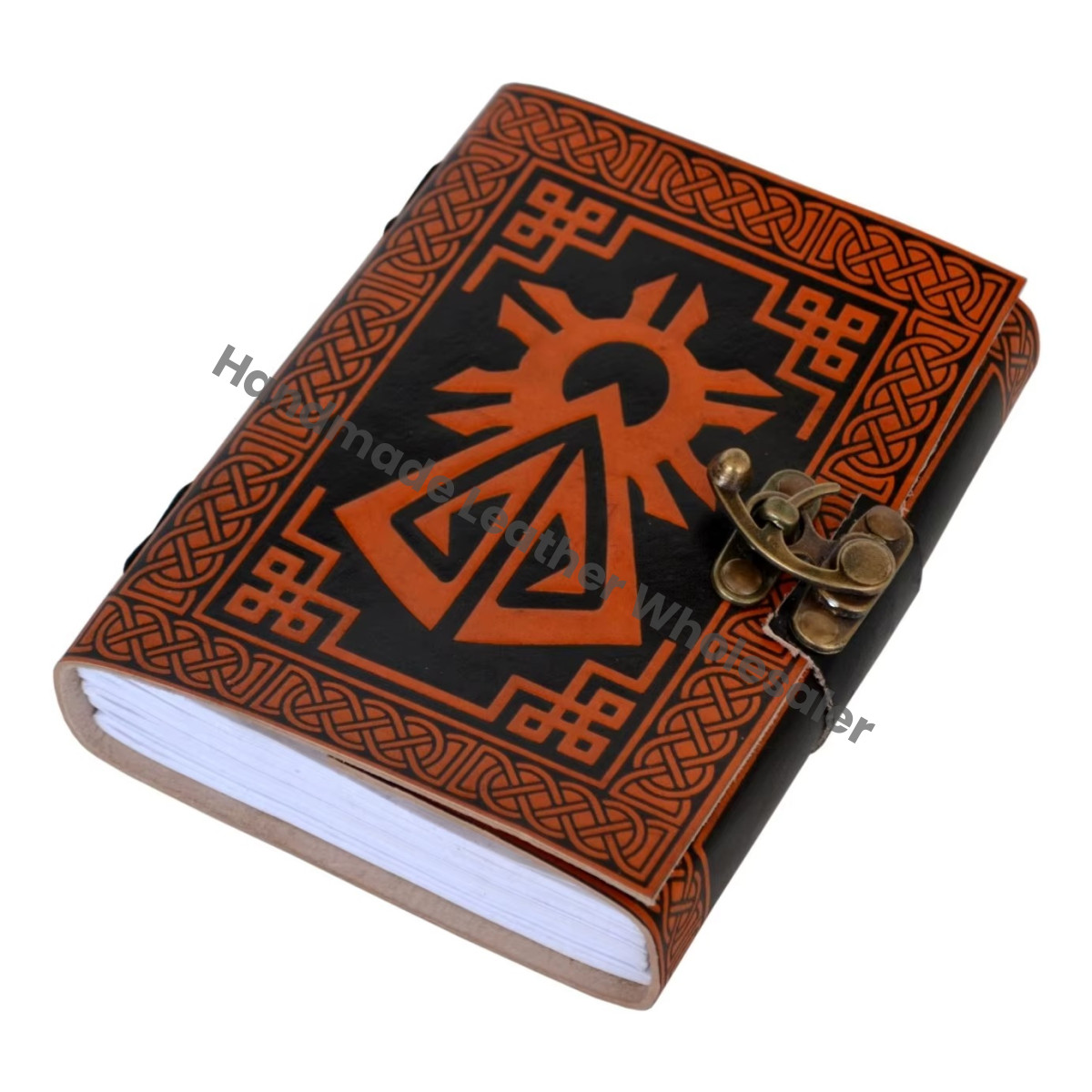 Celtic Leather Journal Book Shadows Sketchbook Handmade Large Gift Travel Planner Thermal Binding Hardcover Diary