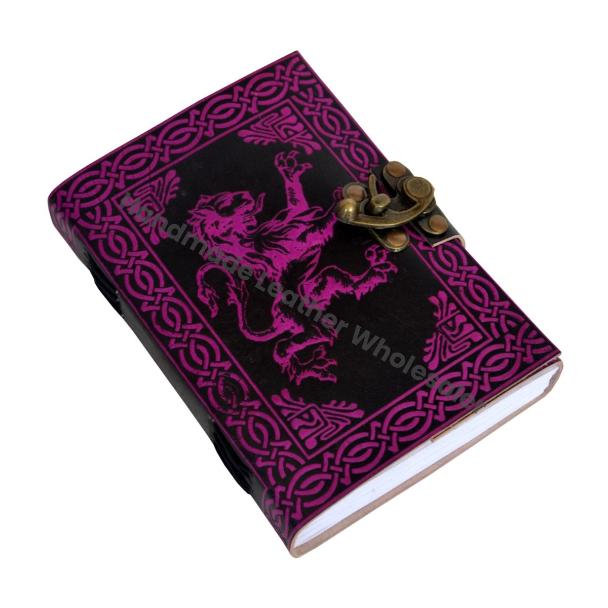Celtic Lion Leather Journal Dairy Classic Cover Personalized Cotton Paper Bound Antique Leather Gift Custom Logo Drawing