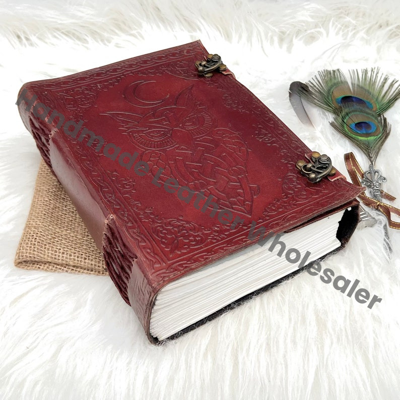 Celtic Owl Leather Journal: Handmade Book of Shadows
