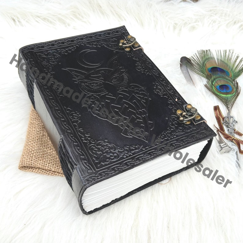 Celtic Owl Leather Journal: Handmade Book of Shadows