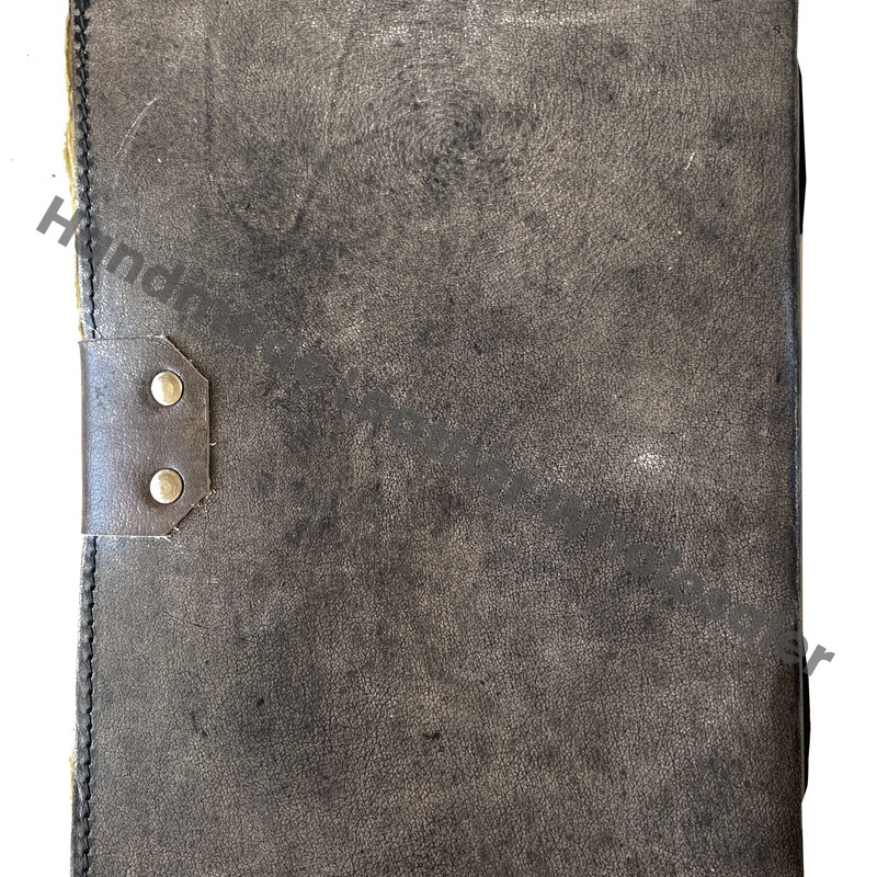 Celtic Pentagram Antique Handmade Deckle Edge Paper Charcoal Embossed Vintage Leather Spiral Journal Sketchbook Gift Charmed
