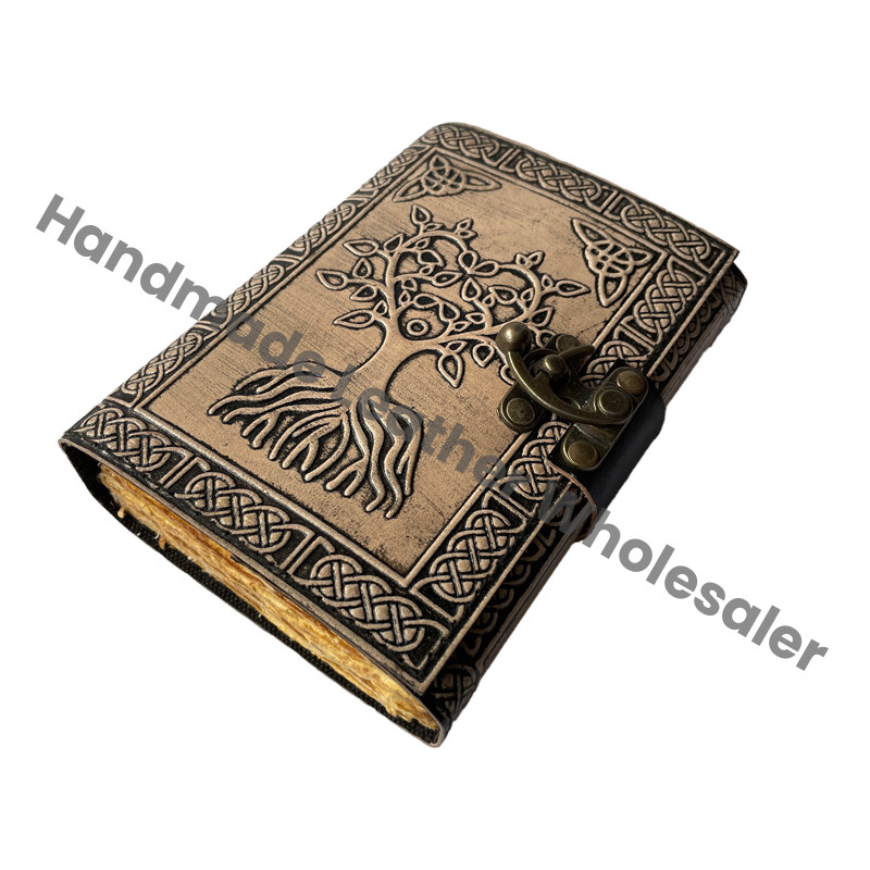 Celtic Tree of Life Leather Spiral Binding Hardcover Diary Gift Notebook Genuine Leather Sketchbook