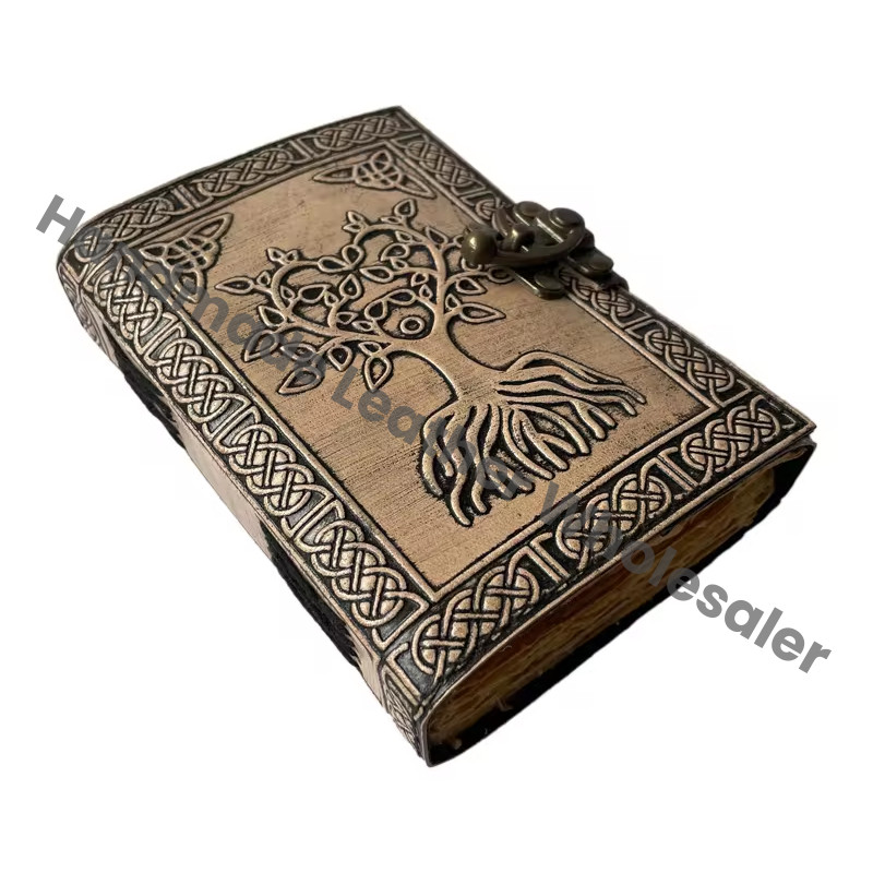 Celtic Tree of Life Leather Spiral Binding Hardcover Diary Gift Notebook Genuine Leather Sketchbook