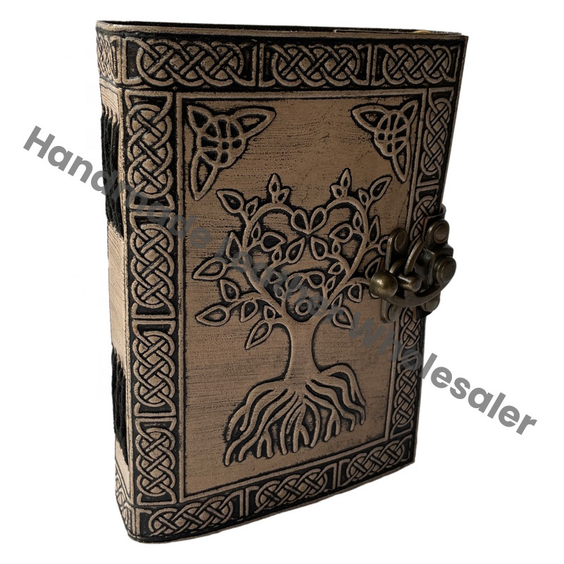 Celtic Tree of Life Leather Spiral Binding Hardcover Diary Gift Notebook Genuine Leather Sketchbook