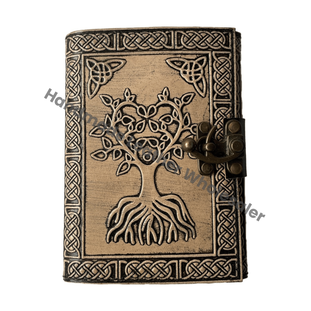 Celtic Tree of Life Leather Spiral Binding Hardcover Diary Gift Notebook Genuine Leather Sketchbook