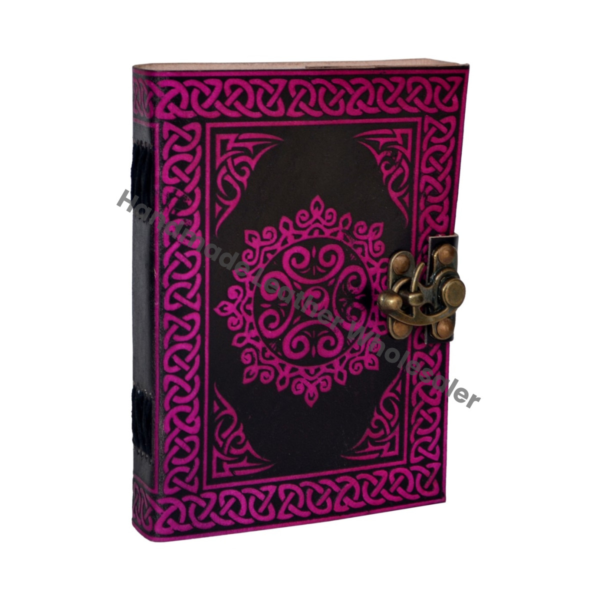 Celtic Vintage Notebook Leather Bound Journal with Shadows Spell Cotton Paper Thermal Binding Planner and Diary Book