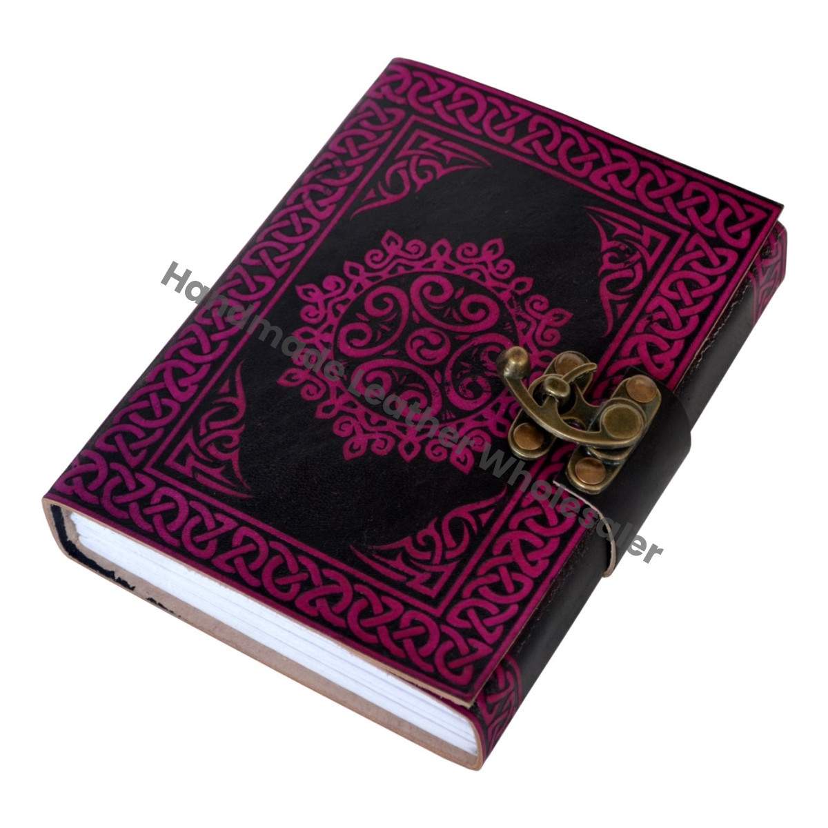 Celtic Vintage Notebook Leather Bound Journal with Shadows Spell Cotton Paper Thermal Binding Planner and Diary Book