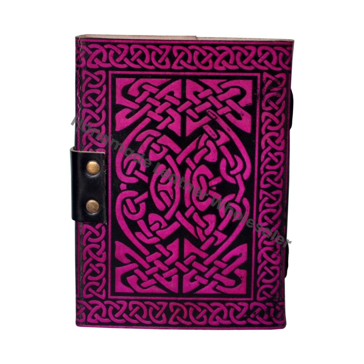 Celtic Vintage Notebook Leather Bound Journal with Shadows Spell Cotton Paper Thermal Binding Planner and Diary Book