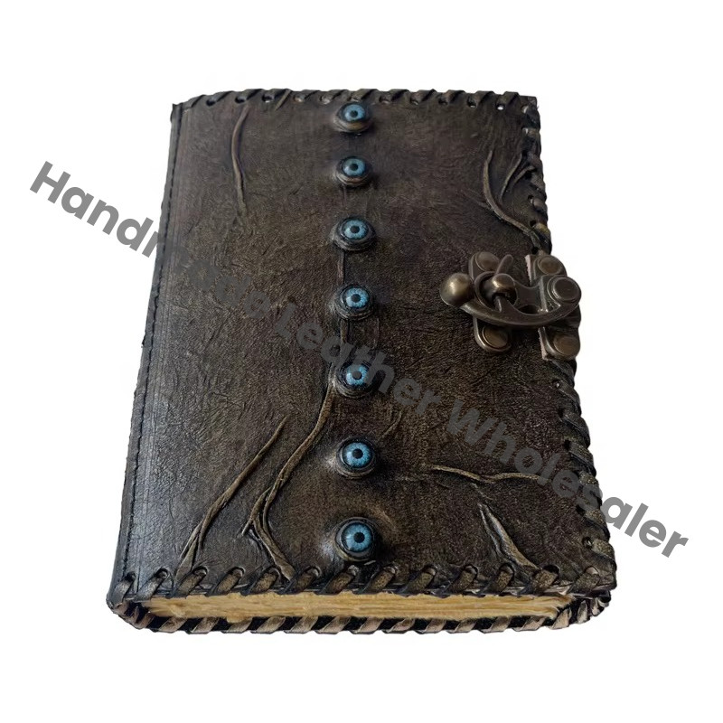 Chakra Leather Journal Antique Book of Eye Charmed Handmade Deckle Paper Charcoal Vintage Planner Sketchbook Seven Eye Journals