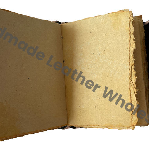 Charcoal Leather Journal Pentagram Notebook Hardcover Custom Design Planner Antique Book Spiral Diary Recyclable Handmade