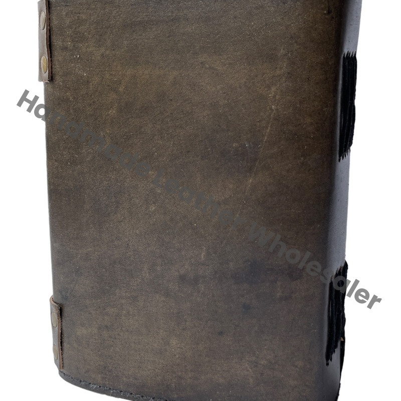 Charcoal Stone Leather Bound Hardcover Writing Journal Deckle Art Paper Embossed Notebook Diary Best Gift Men Women Scrapbook
