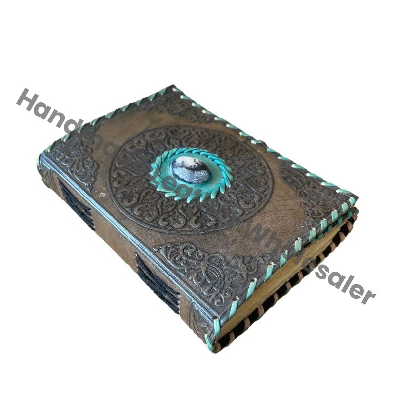 Classic Vintage Spell Book Shadows Leather Hardcover Custom Logo Notebooks Sketchbook Gift Women Artist Diary Planner Handmade